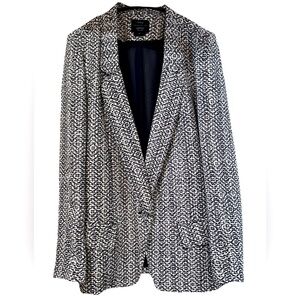 BARNEYS NEW YORK CO-OP O’2nd Women’s Blazer Jacket Black/White NWOT